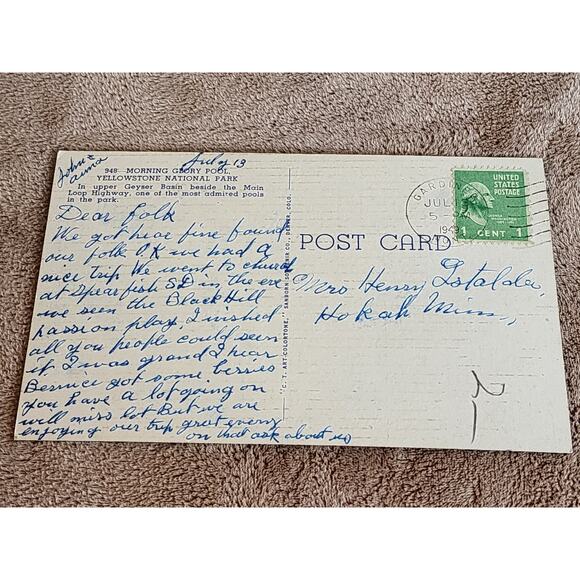 Postcard Lot c1909 Yellowstone National Park Firehole Cascade Old Faithful - Picture 4 of 9